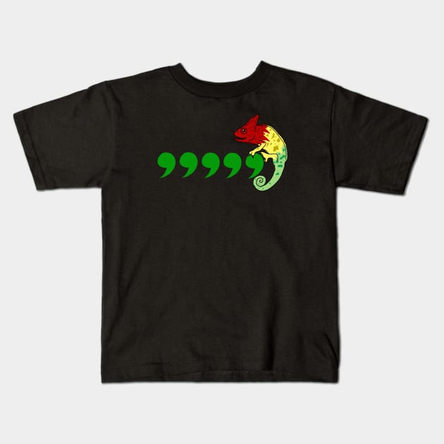 Comma Chameleon Kids T-Shirt by SNK Kreatures